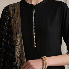 Black printed Kurta with Palazzos with dupatta