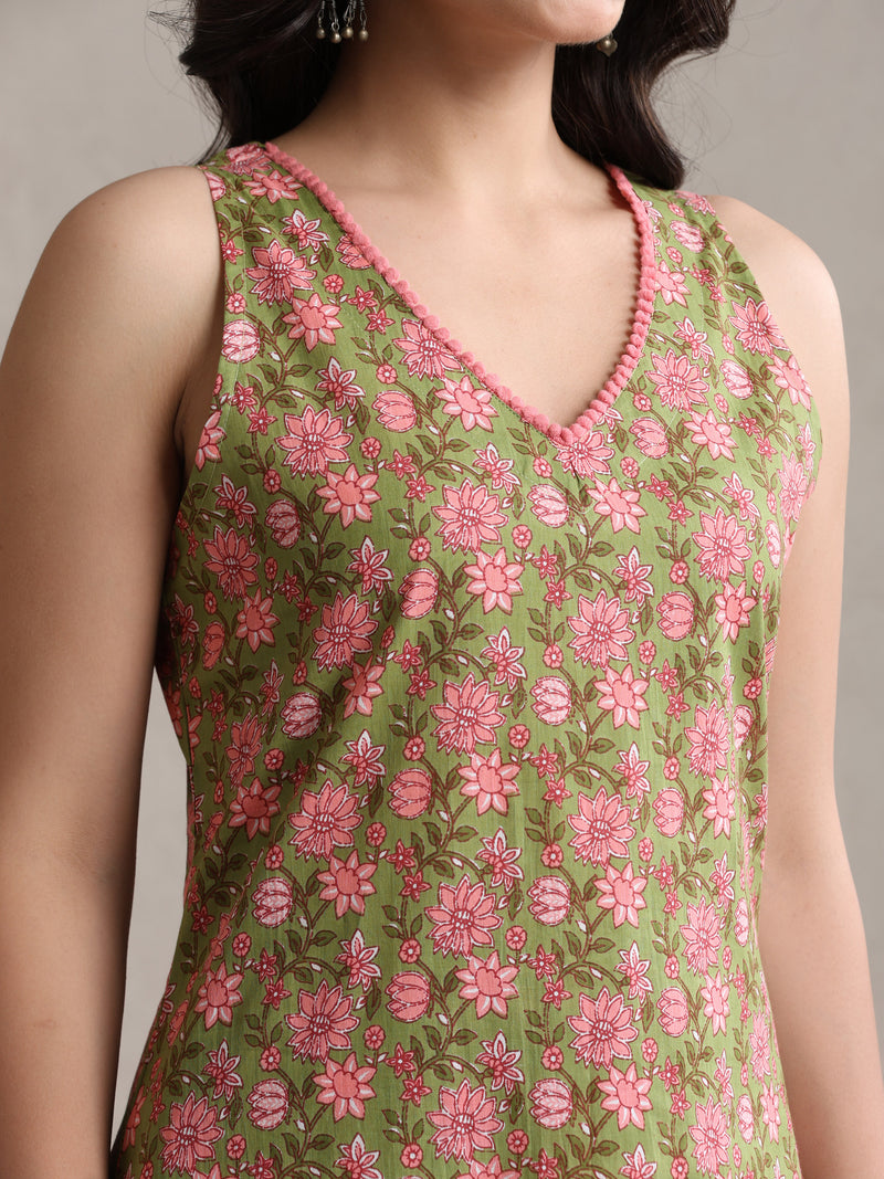 Women Floral Printed Regular Pure Cotton Kurta with Palazzos
