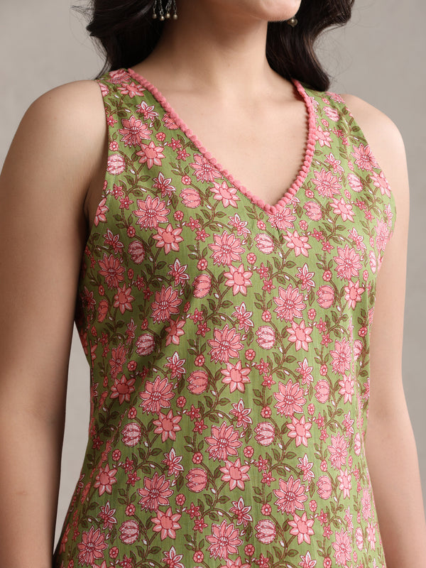 Women Floral Printed Regular Pure Cotton Kurta with Palazzos