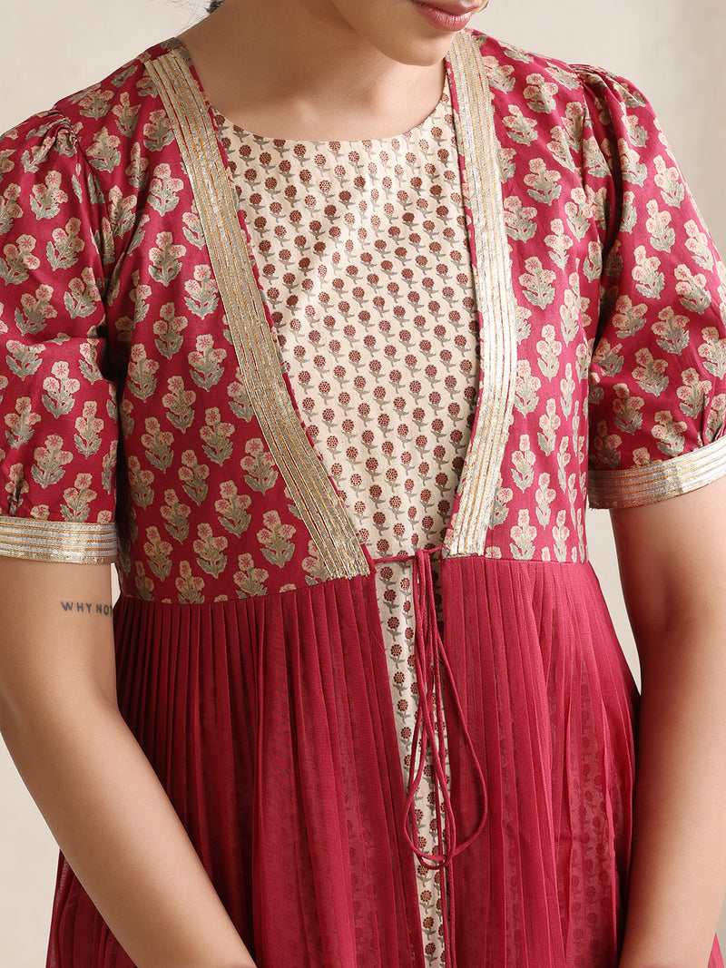 Traditional Jacket Style Cord Set with Printed Inner & Trouser