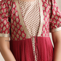 Traditional Jacket Style Cord Set with Printed Inner & Trouser