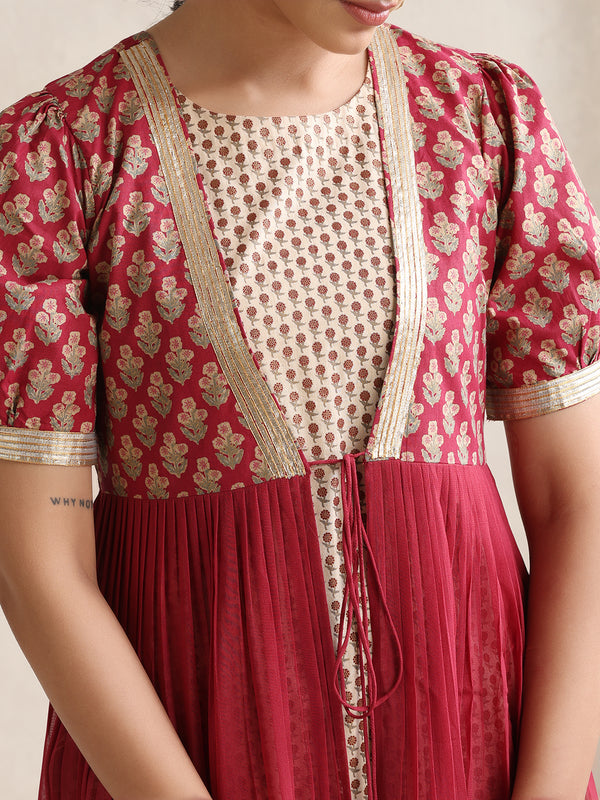 Traditional Jacket Style Cord Set with Printed Inner & Trouser