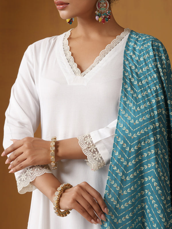 Khushal K Women Solid A-Line Kurta set