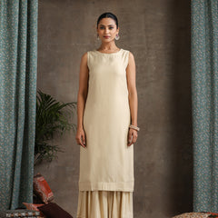 Geometric Embroidered Mirror Work A-Line Kurta With Sharara & Dupatta