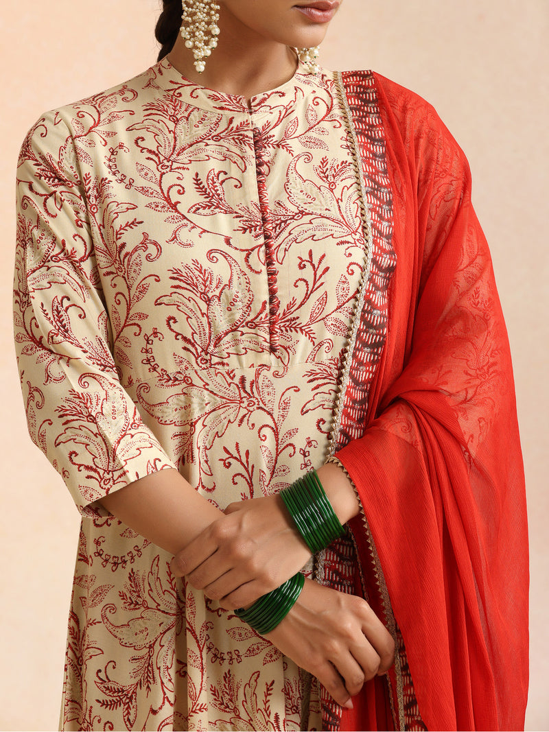 Women Floral Printed Regular Kurta With Trousers & Dupatta