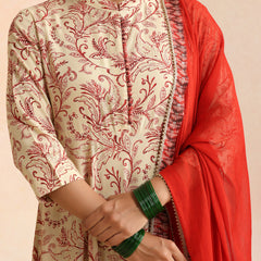 Women Floral Printed Regular Kurta With Trousers & Dupatta