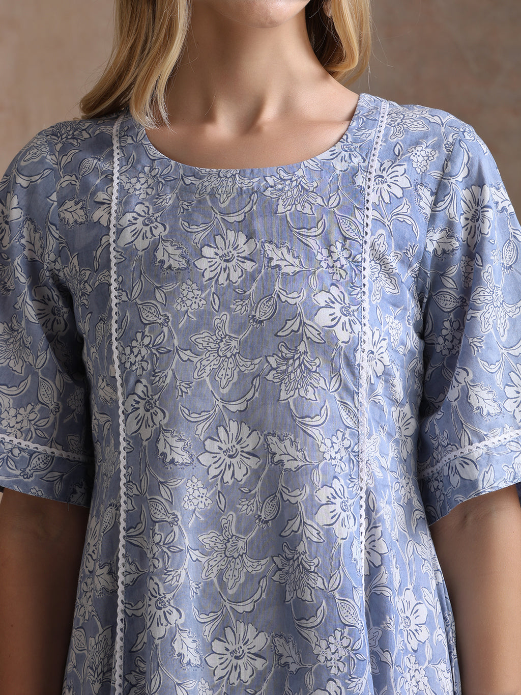 Women Floral Printed Cotton Fit and Flare A-Line Dress