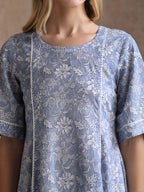 Women Floral Printed Cotton Fit and Flare A-Line Dress