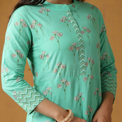 Khushal K Women Ethnic Motifs Printed Cotton Kurta set