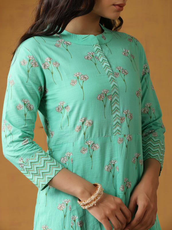 Khushal K Women Ethnic Motifs Printed Cotton Kurta set