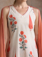 Floral Printed Pure Cotton Straight Kurta with Palazzos & With Dupatta