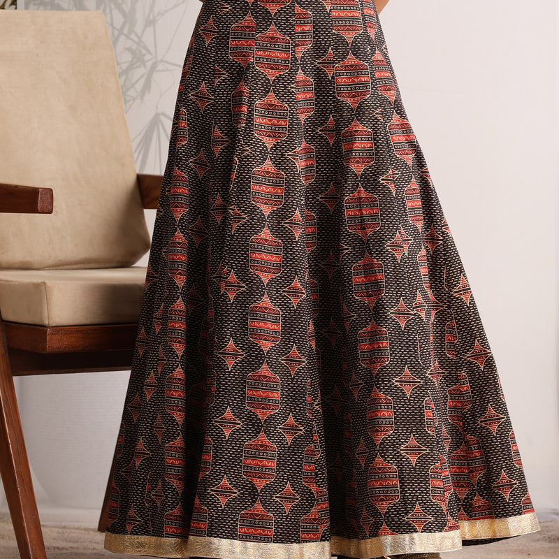 Women Cotton Printed Skirts - Black - Khushal K - Image 2