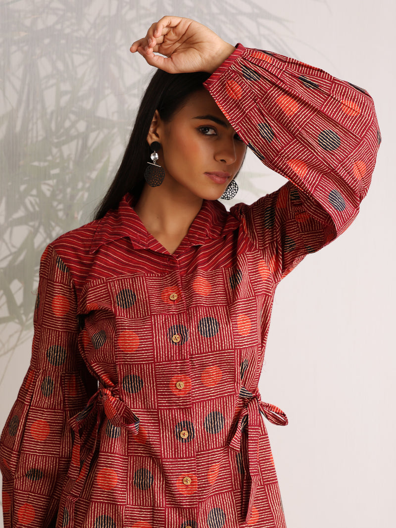 Khushal K Women Co-Ords set - Maroon