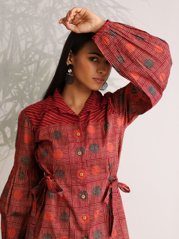 Khushal K Women Co-Ords set - Maroon