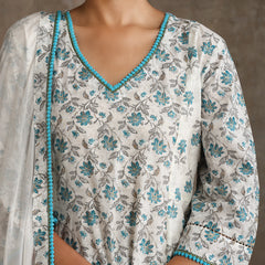 Khushal K Floral Printed A-Line Kurta set