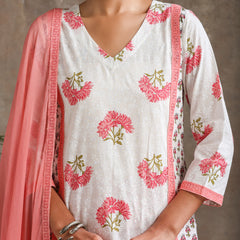 Khushal K Women Floral Printed Regular Straight Kurta set
