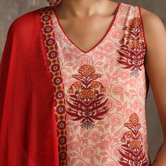 Women Ethnic Motifs Printed Regular Pure Cotton Kurta Palazzos & With Dupatta