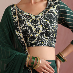 Embroidered Sequinned Ready To Wear Lehenga & Blouse With Dupatta