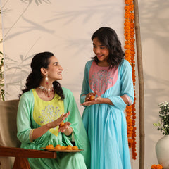 Khushal K Women Cotton Kurta and Palazzo With Dupatta Set - Green