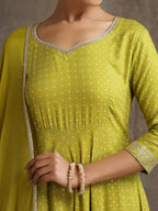 Sweet Heart Neck Anarkali Kurta with Palazzos & With Dupatta