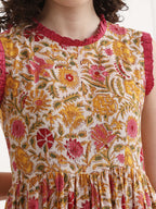 Women Floral Print Fit & Flare Midi Dress