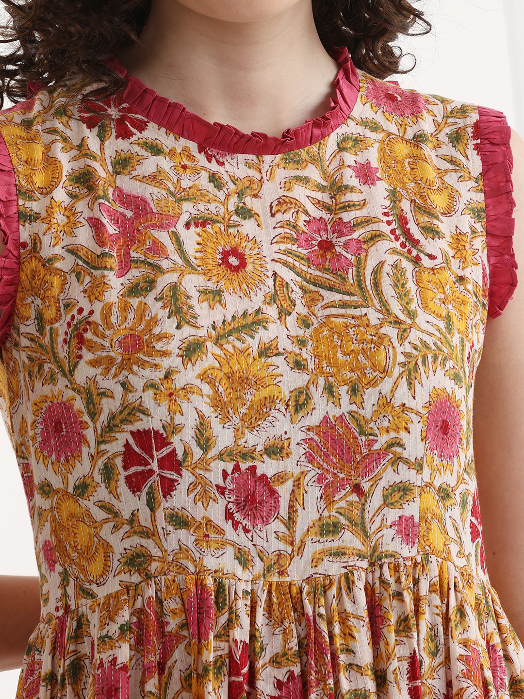 Women Floral Print Fit & Flare Midi Dress