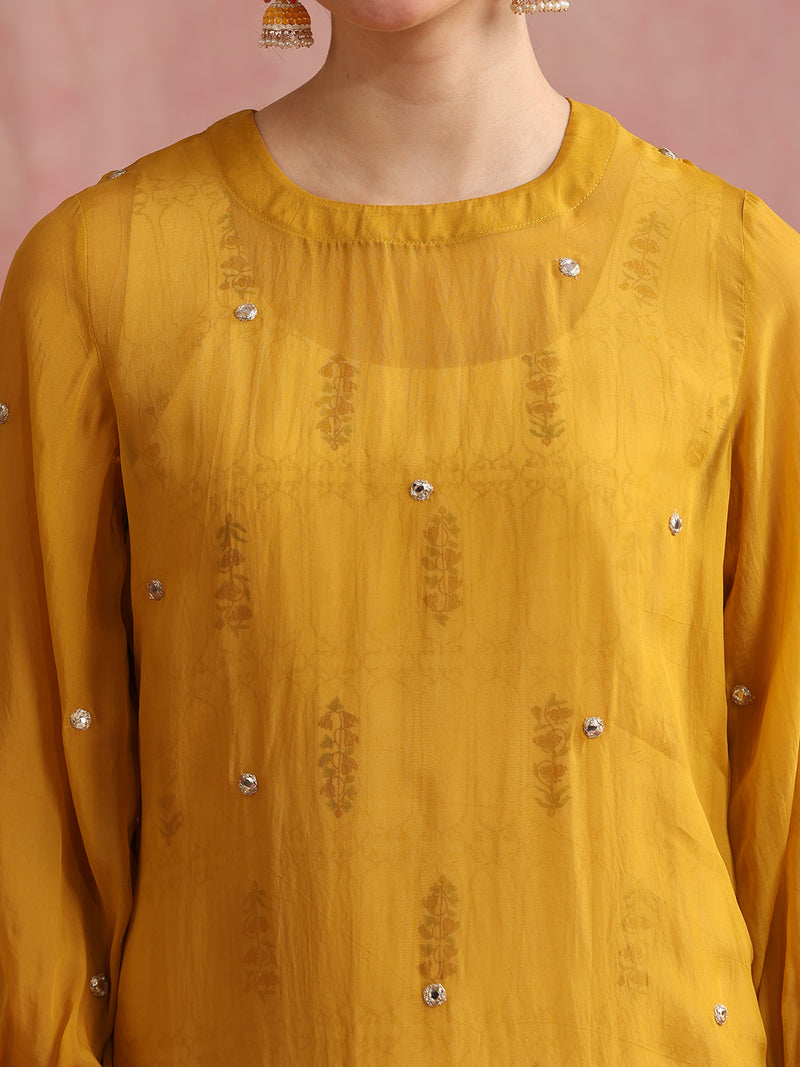 Mustard Mirror Work 3-Piece Cord Set