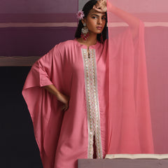 Khushal K Women Mandarin collar Pink Kaftan set