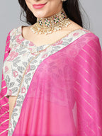 Floral Printed Gotta Patti Ready To Wear Lehenga & Blouse With Dupatta