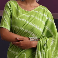 Women Hand Block Green Pure Cotton Printed Saree