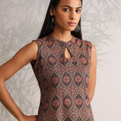 Khushal K Women Cotton kurti With Farshi Salwar - Black