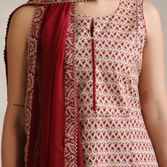 Women Floral Printed Regular Pure Cotton Kurta with Palazzos & With Dupatta