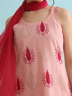 Floral Printed Pure Cotton Straight Kurta with Trousers & Dupatta