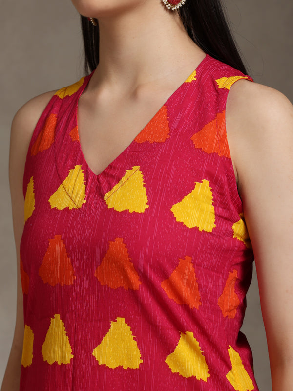 Khushal K Women Geometric Printed Cotton Kurta set