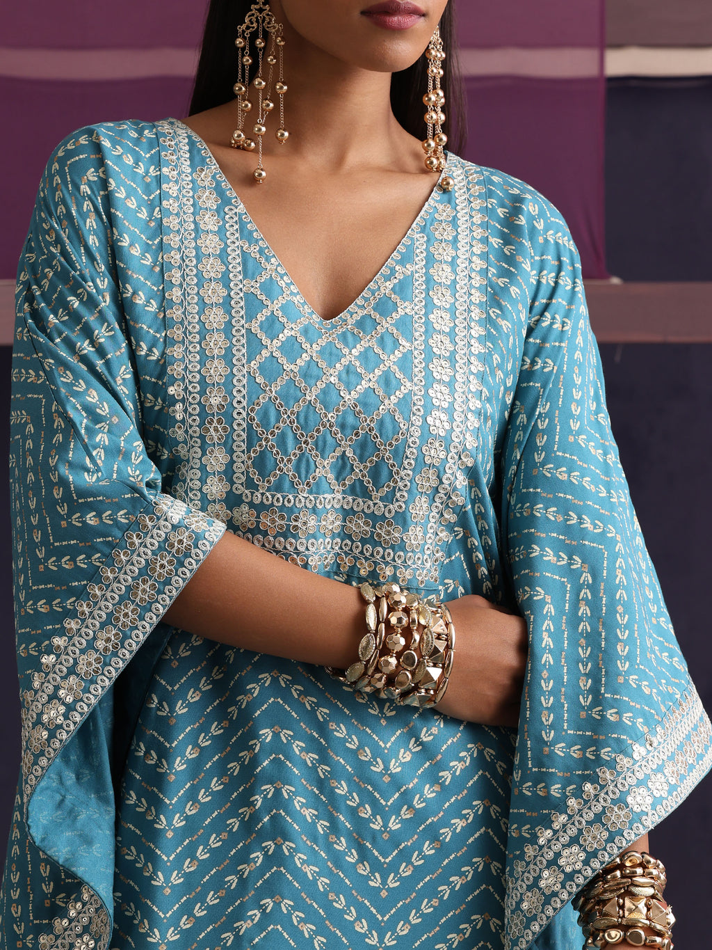 Khushal K Women Ethnic Motifs Printed Kaftan set