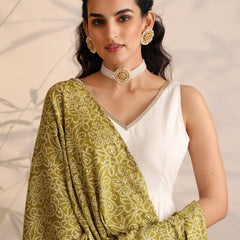 Khushal K Women Cotton Kurta and Palazzo With Dupatta Set - White