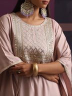 Khushal K Women Motifs Embroidered Kaftan set