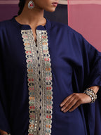 Khushal K Women Mandarin collar Blue Kaftan set