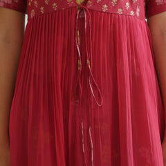 Floral Printed Layered Cord Set With Jacket