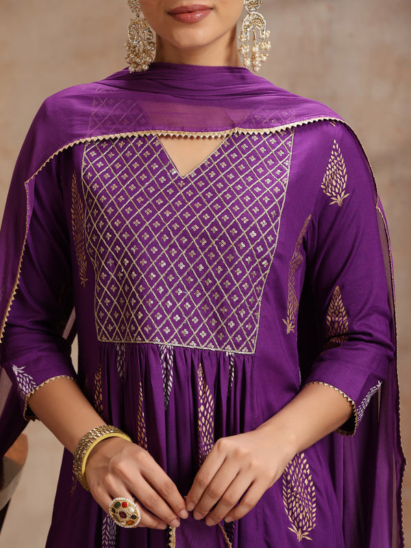 Women Ethnic Motifs Printed Tiered Sequinned Kurta with Trousers & Dupatta