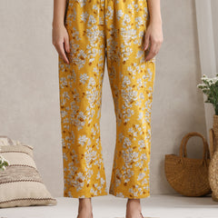 Yellow Floral & Polka Fusion Cotton Cord Set
