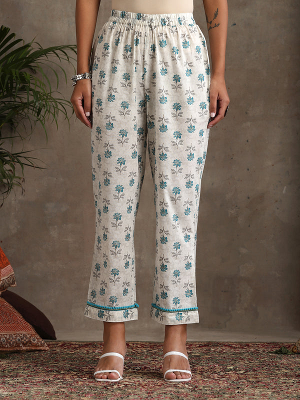 Khushal K Floral Printed A-Line Kurta set