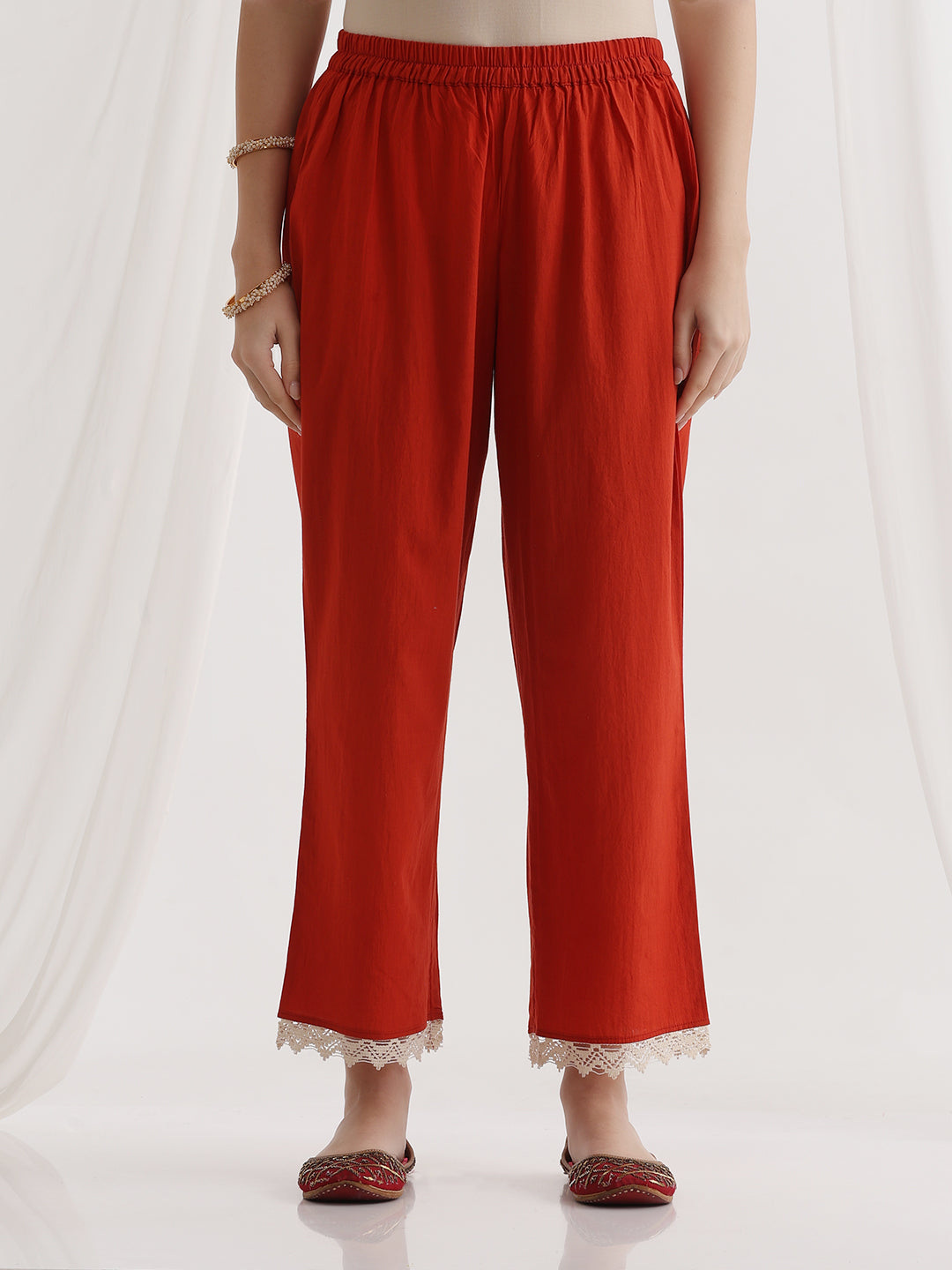 Floral Printed V-Neck Pure Cotton A-Line Kurta With Palazzos And Dupatta