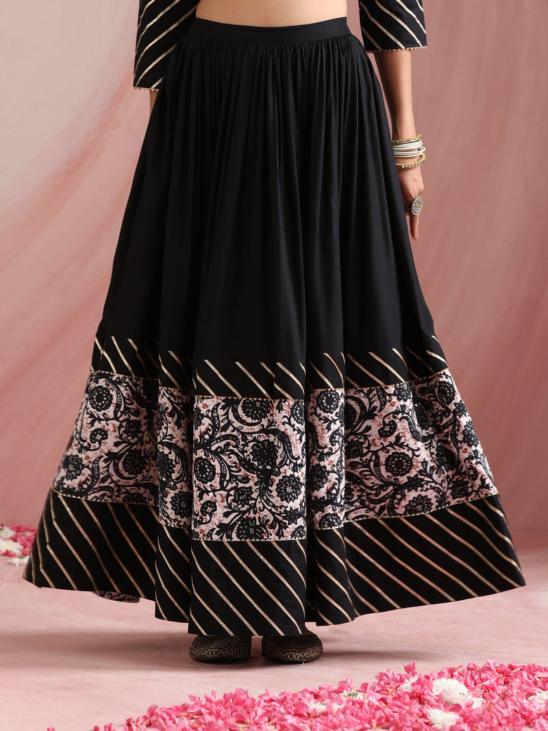 Floral Printed Gotta Patti Ready to Wear Lehenga & Choli With Dupatta