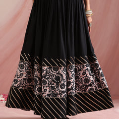 Floral Printed Gotta Patti Ready to Wear Lehenga & Choli With Dupatta
