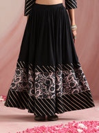 Floral Printed Gotta Patti Ready to Wear Lehenga & Choli With Dupatta