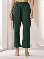 Floral Yoke Design V-Neck Pleated Anarkali Kurta With Palazzos & Dupatta