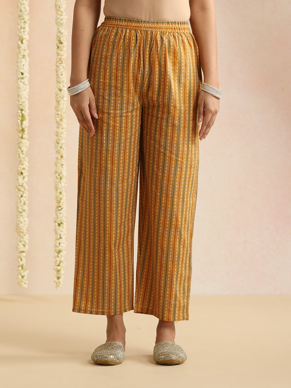 Women Ethnic Motifs Printed Cotton Anarkali Kurta with Palazzos & Dupatta