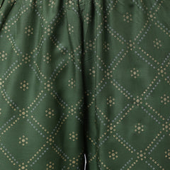 Green printed Kurta with Palazzos with dupatta
