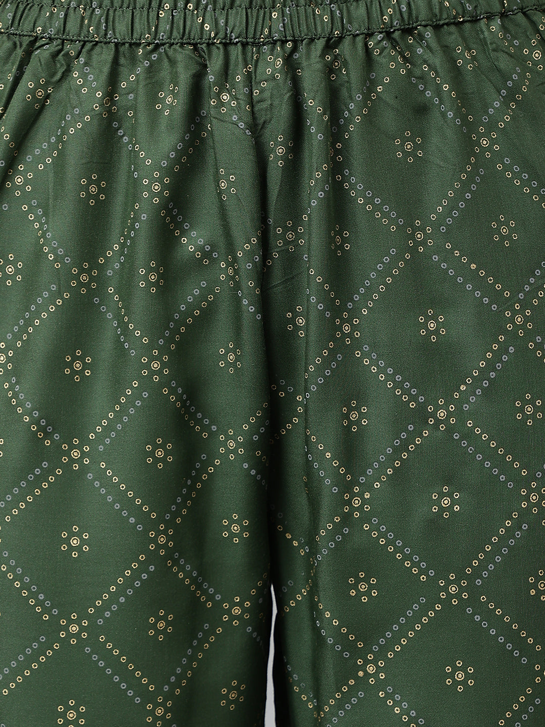 Green printed Kurta with Palazzos with dupatta